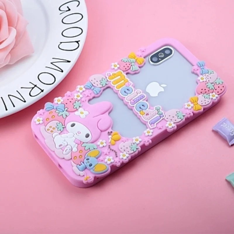 Розовый Мягкий силиконовый чехол для телефона с милым кроликом для iPhone 7, 8 Plus, 6, 6s plus, защитный чехол, чехол s для iPhone x, защита границы - Цвет: Розовый