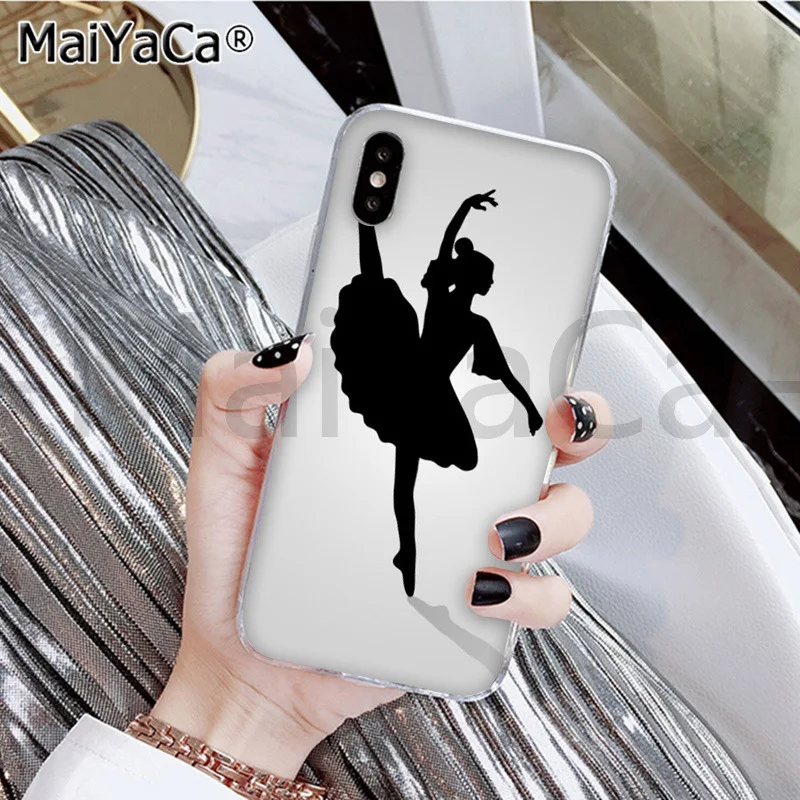 MaiYaCa балерина девушка танцы черный ТПУ чехол для телефона iphone 11 pro 6S 6plus 7plus 8 8Plus X Xs MAX 5S XR