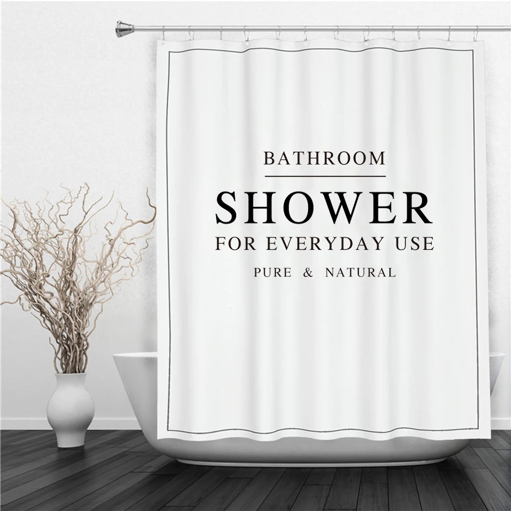 happy tree polyester white black bath curtain waterproof shower curtain thicken fabric bathroom curtain size 180x180cm free global shipping