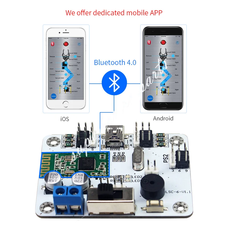 Сервоконтроллер 6 канальный с Bluetooth 4 0 для пульта дистанционного управления PS2