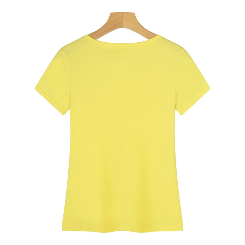 Хлопковая женская футболка с круглым вырезом и коротким рукавом логотипом