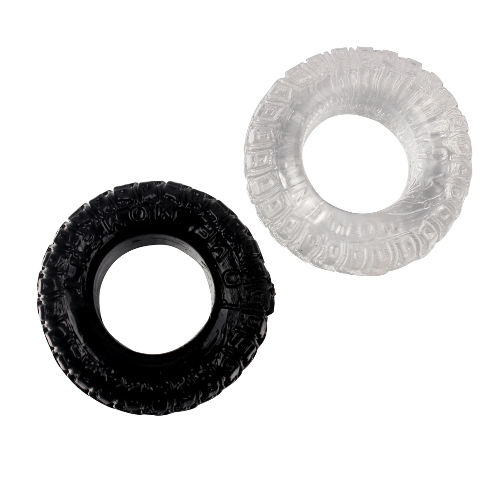 2pcs Black White Tire Penis Ring Sex Toys for Men Glans Strapon Cockring Delay Ejaculation Erotic Adult Product Silicone Machine | Красота и