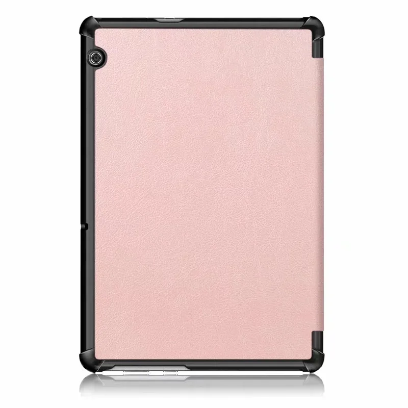 Rose gold Чехол-подставка из искусственной кожи для huawei MediaPad T5 10 AGS2-W09, AGS2-L09, AGS2-L03, AGS2-W19, 10,1 дюймов, Магнитный чехол для планшета+ пленка+ ручка - Цвет: Rose gold