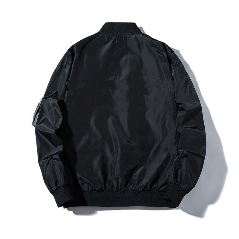 black Thin MA1 мужская куртка-бомбер, кофта с изображением космоса, верхняя одежда в японском стиле, военная куртка пилота, мужская куртка, верхняя одежда для колледжа, военная куртка, американский размер - Цвет: black Thin