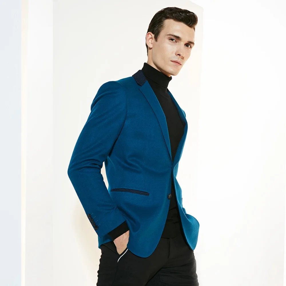 89% wool blazer men singe breasted smart casual full sleeve men clothes 2018 autumn new arrivals blue fashion suits jacket plus