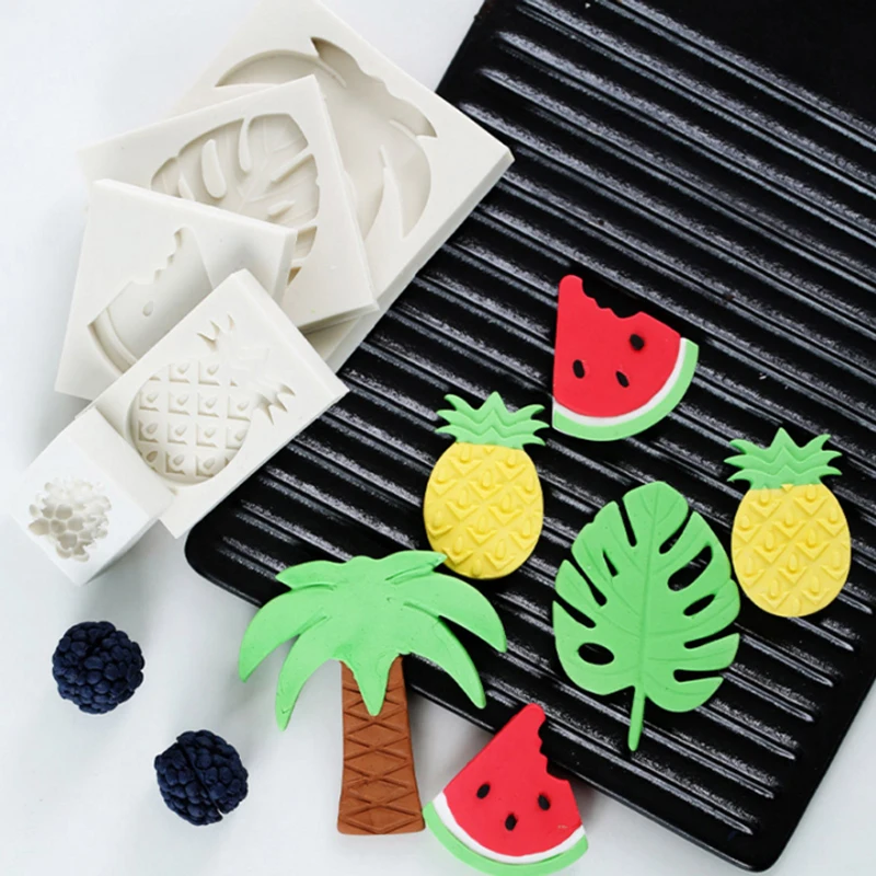 Силиконовая форма в виде ананаса лимона апельсина клубники фруктов помадки