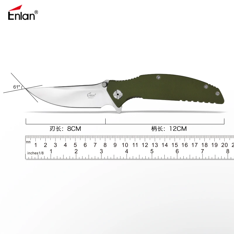 ENLAN 58Hrc тактический нож для кемпинга карманные ножи выживания 8cr13mov лезвие зеленая