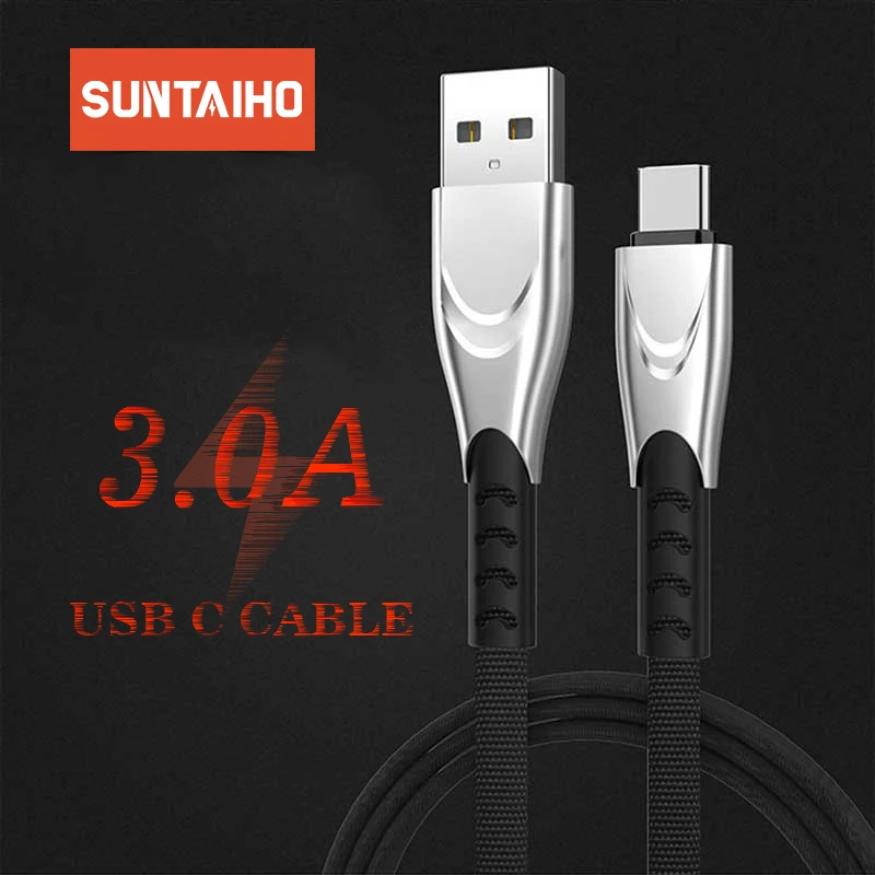 Suntaiho Тип usb C кабель для Xiaomi mi9 USB c-кабель samsung S10 провод быстрого заряда USB-C
