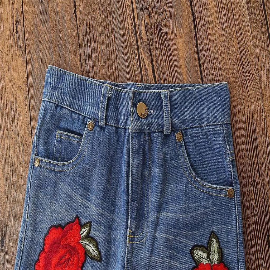 Праздничные красные топы с открытыми плечами и цветочным рисунком для маленьких