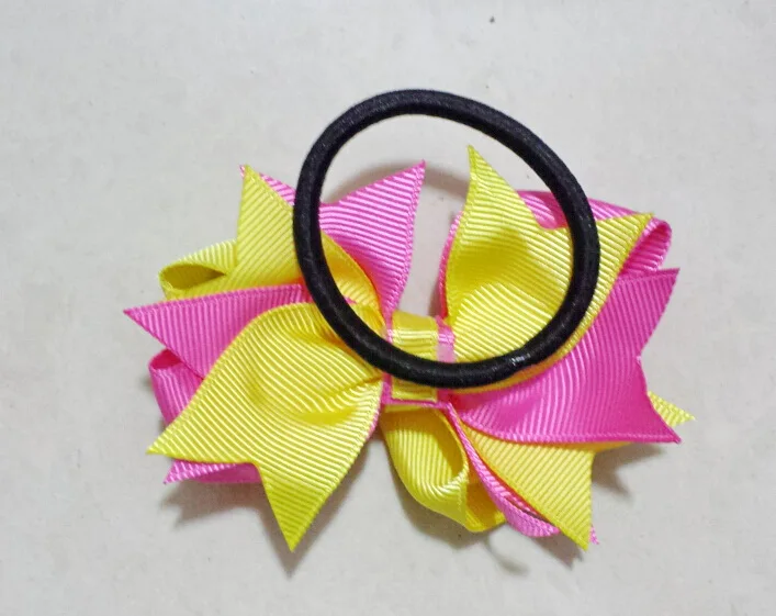 50 шт. ручная работа 3 дюймовая атласная лента бант острый уголок двухцветные