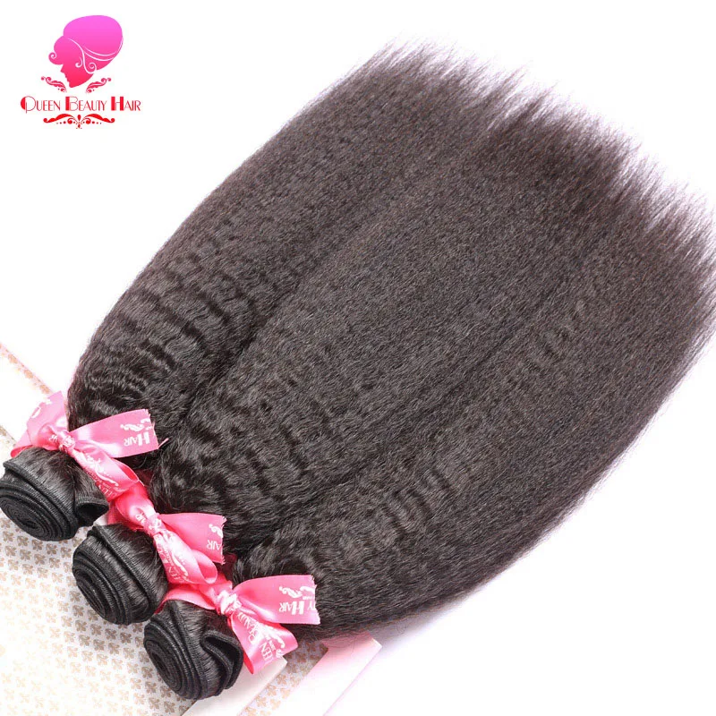 QUEEN BEAUTY 1/3/4 пучок бразильских волос Remy наращивание прямые волнистые натуральный