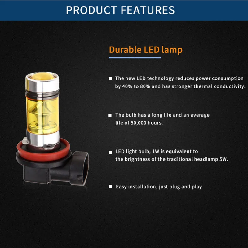 1 шт. 100 Вт 9005 9006 H8 H11 3030 20 SMD LED высокая мощность передние противотуманные лампы