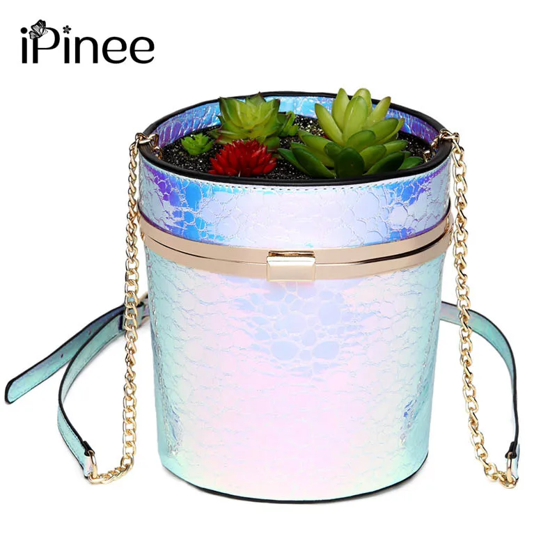 iPinee New FlowerPot Shape Mini Bags for Women PU Leather Small Chain Clutch Crossbody Girl Creative Shoulder Messenger bag | Багаж и