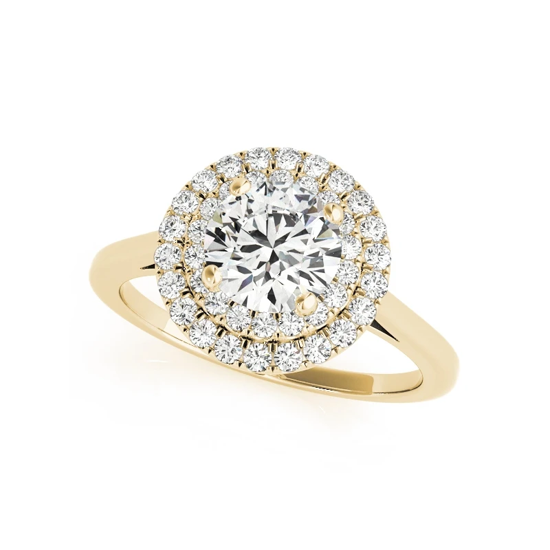 AINUOSHI роскошные женские кольца желтого золота розового с круглой огранкой 1ct Halo