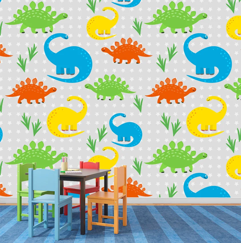 Художественные цветные детские обои с динозавром Tuya для декора стен в детской