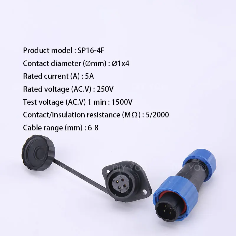 SP16-4F SP16 IP68 водонепроницаемый док авиационным соединителем с разъемом «папа» и муфтовый стыковочный переводник 2/3/4/5/6/7/9 контактный разъем для монтажа в панель Кабельный разъем - Цвет: SP16-4F