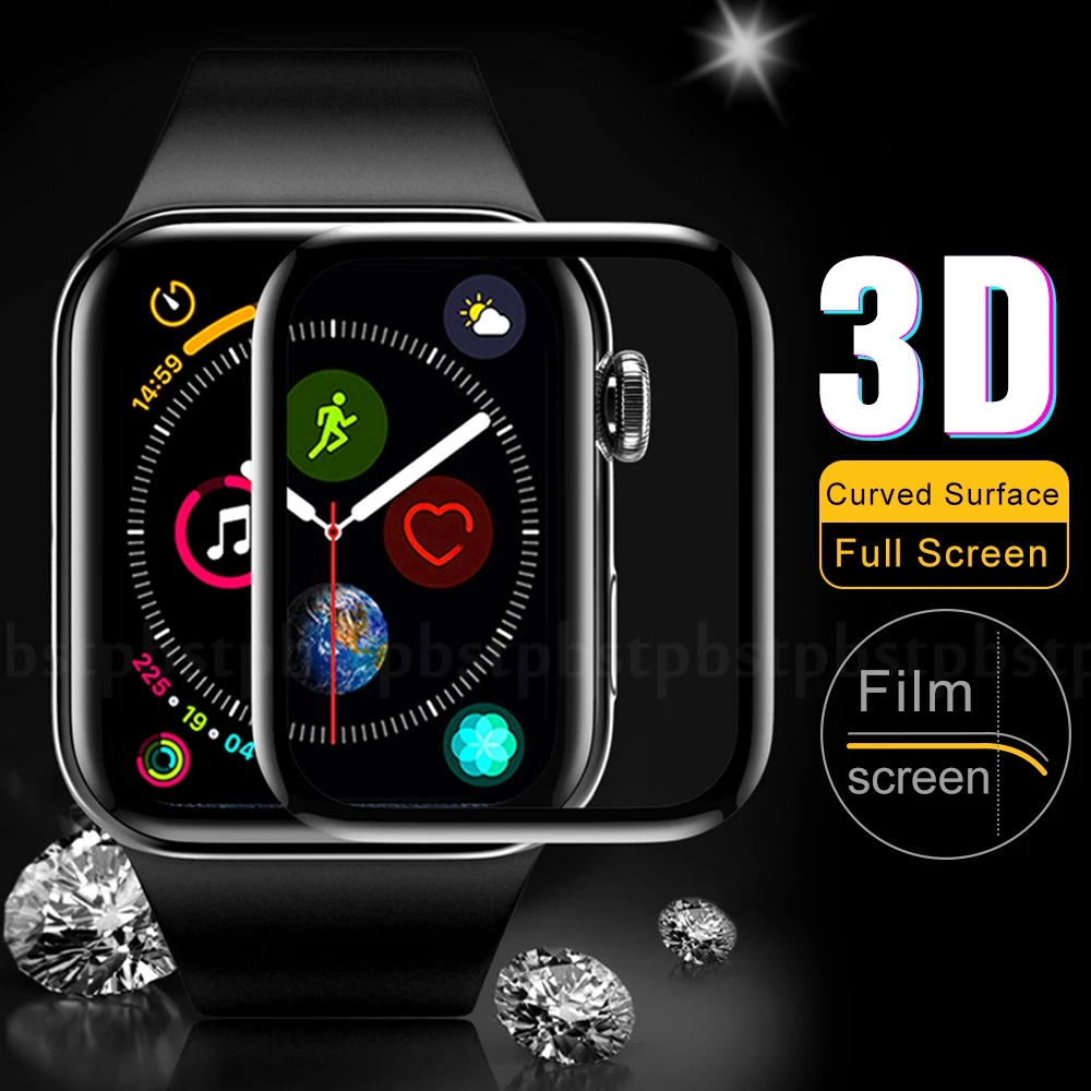 3d пленка с изогнутой поверхностью для Apple Watch 2 3 4 Гидрогелевая Защитная полным