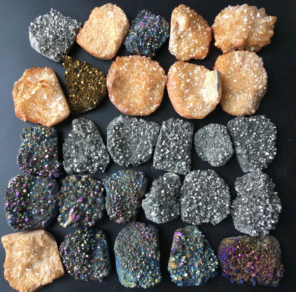 1070 г 27 шт больше цветов аура кварцевый кристалл Титан висмута кремния кластер