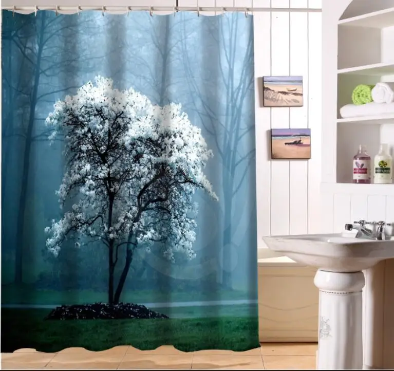 LUQI NEW ARRIVE Beautiful Night The woods Personalized Custom Shower Curtain Bath Waterproof MORE SIZE SQ-B32 | Дом и сад