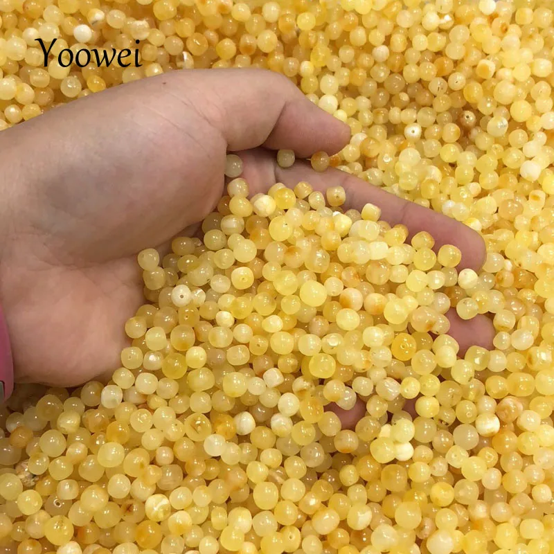 Yoowei зеленый, желтый бисер драгоценный камень diy для ребенка кулон при прорезывании зубов делая Прибалтики Натуральный Янтарный свободные бусины оптом