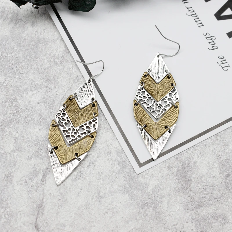 Популярные круглые полуполый ромб образный ретро серьги отдельные этнические