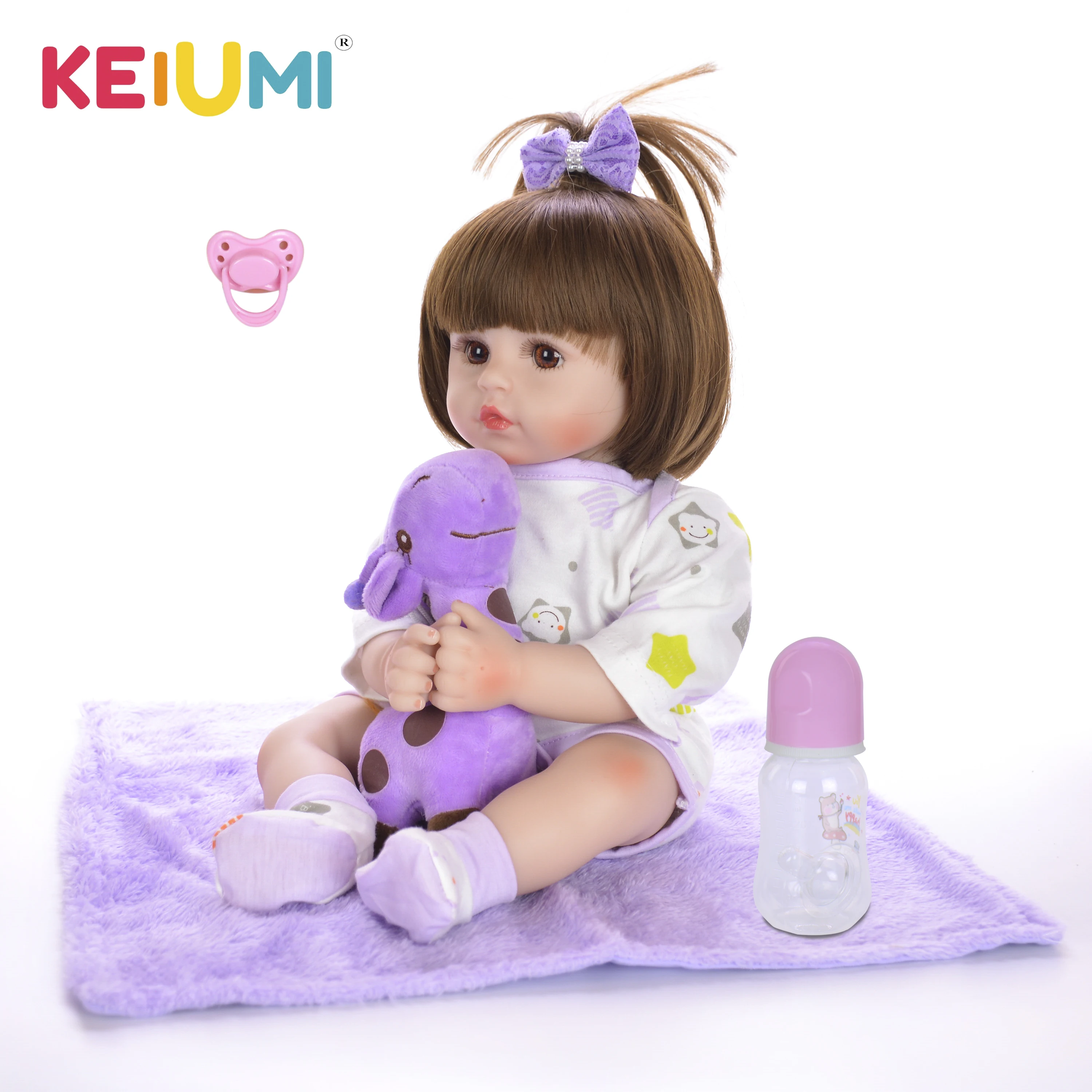 KEIUMI Новое поступление 18 дюймов Реалистичная кукла Reborn Baby Мягкие силиконовые 46 см