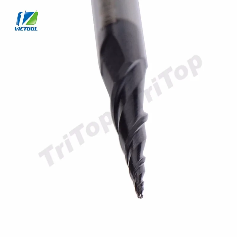 5 шт./набор, R0.25*D4*20.5*50L*2F, HRC55, твердая фреза с сердечником, покрыта вольфрамом, карбидом, с конусообразным окончанием, конус, cnc фреза, резчик