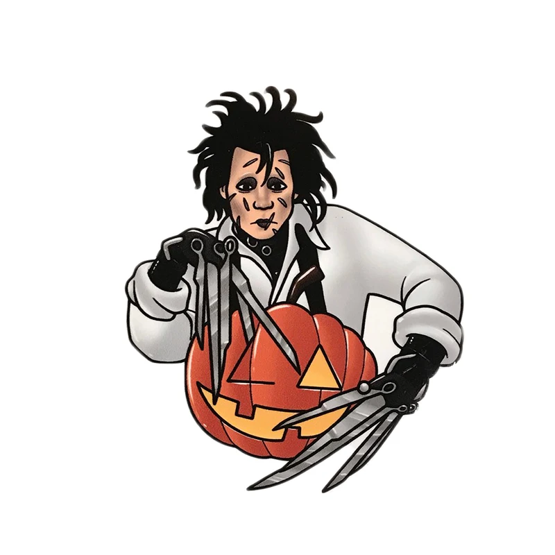 Carver hands pin фильм вдохновил Ножничные руки adward johnny dep страшный человек Хэллоуин Тыква значок