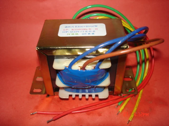12V 0 2.1A 22V 0.2A 5V 0.5A трансформатор 220V вход 60VA EI66 * 40 компьютерный динамик усилитель