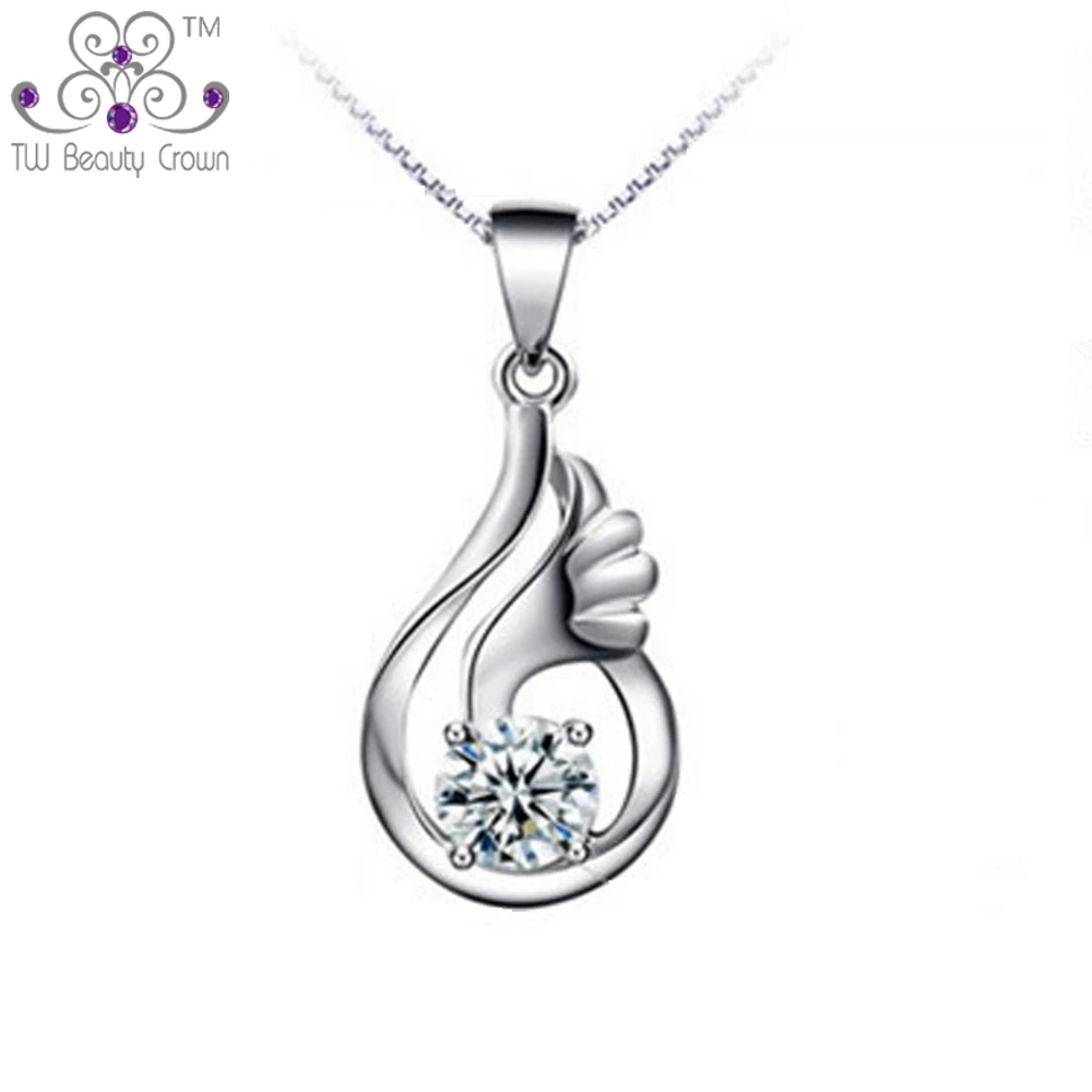 Женское колье из серебра 925 пробы с фианитом|pendants for women|designer necklacefashion necklace |