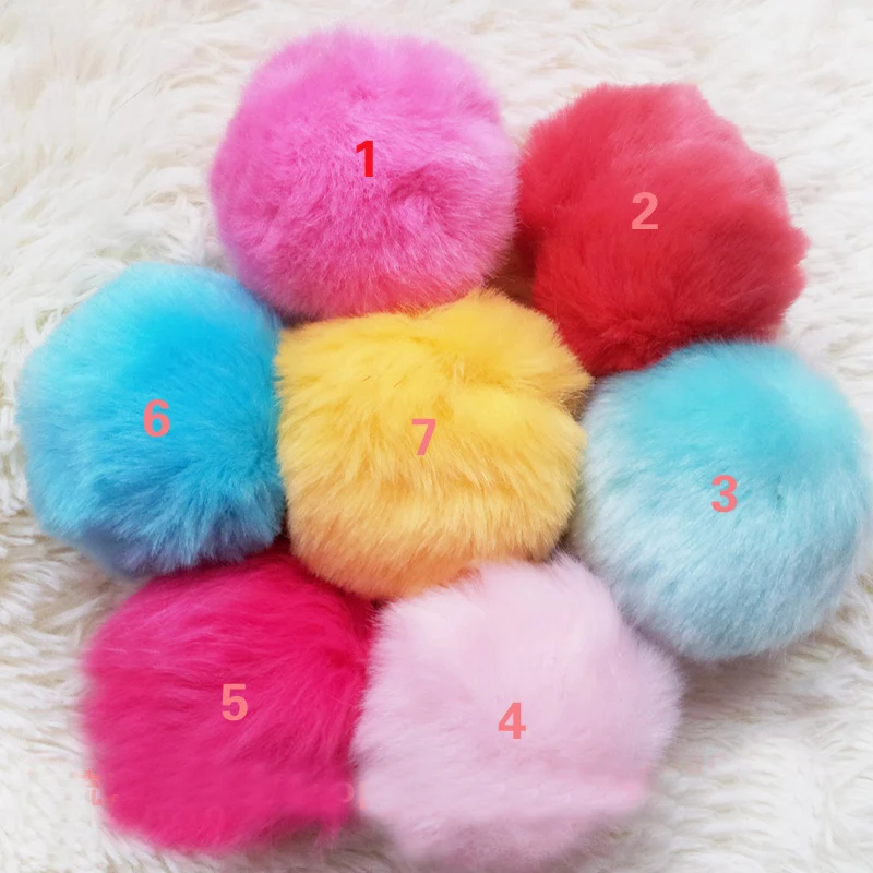

Free Shipping rabbit fur ball chain keychain