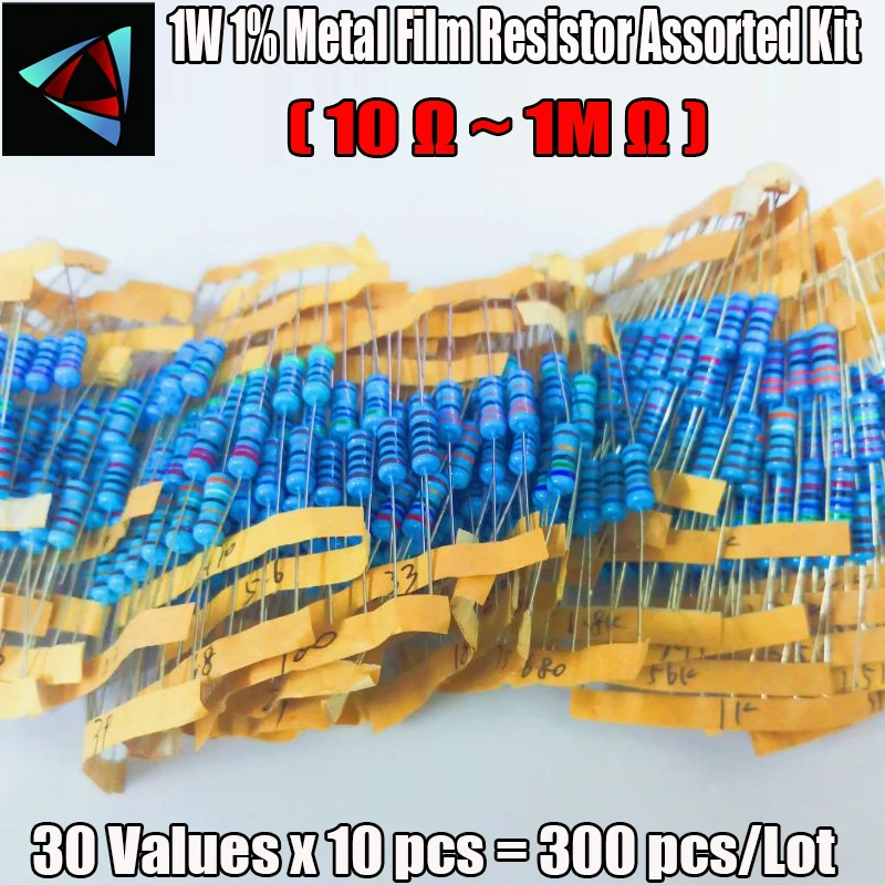 300 шт. 1% 1 Вт 10 об ~ м ом 30 значений * = металлическая пленка|resistor assorted kit|10 ohmmetal film resistor