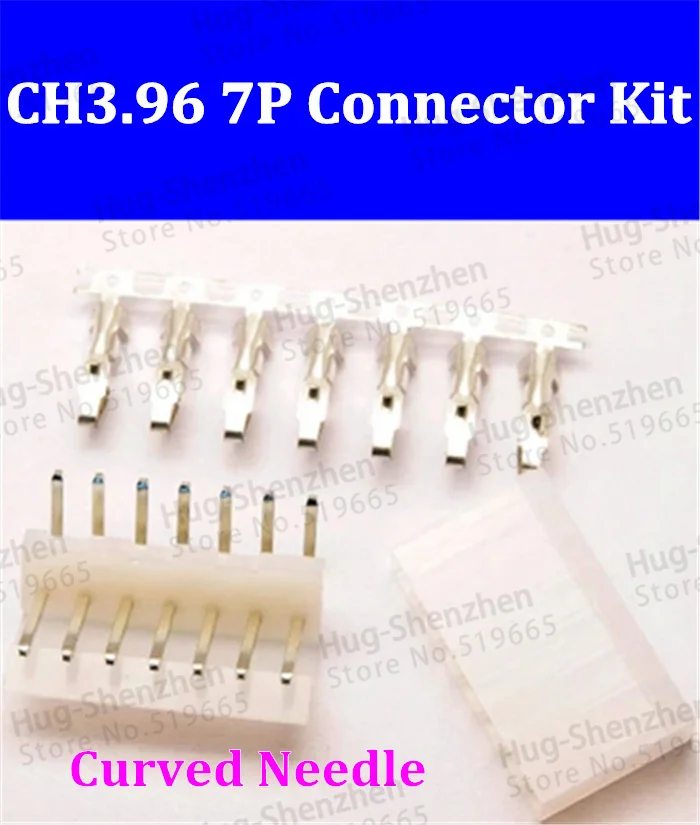 

CH3.96 connector 3.96MM Curved 90 degree male and female socket pin connector plug with Terminal pin Block CH3.96-7PIN 7-Pin