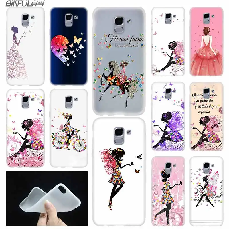 Чехол для телефона мягкий чехол Samsung Galaxy J6 J8 J3 J5 J7 J4 Plus 2018 2016 2017 EU Prime Pro Ace j610 Butterfly Dance