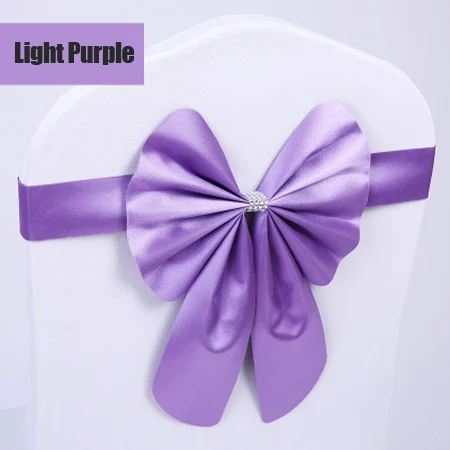 Light Purple Горячая Распродажа 100 шт./лот 16 цветов Свадебная вечеринка украшение в виде банта; галстука-бабочки Пряжка гостиничных залах торжеств полиэстер пластиковый стул Обложка эластичная лента для стула группа - Цвет: Light Purple
