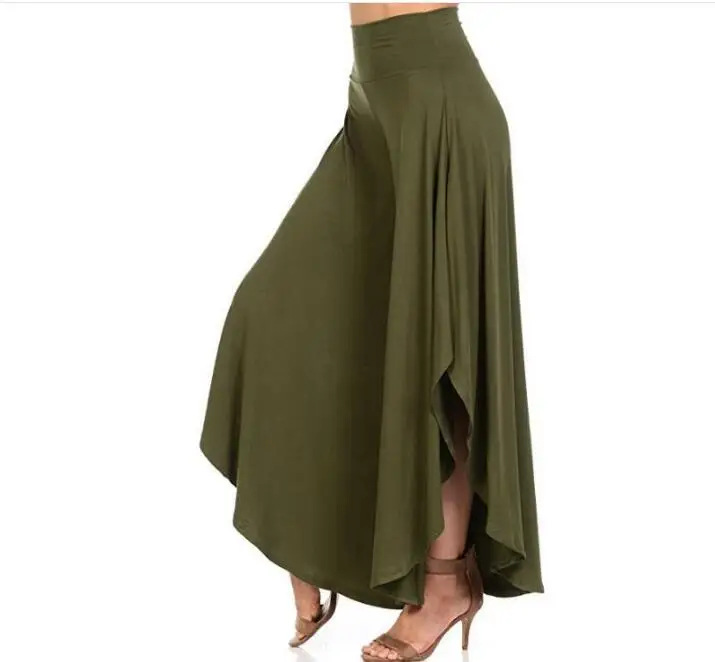 Elegant Vintage  Irregular Ruffles Wide Leg Pants Women High Waist Pleated Pants Femme Casual Loose Streetwear Trousers