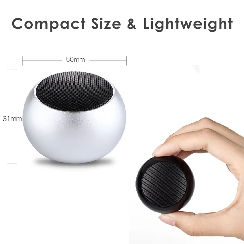 Портативная Bluetooth Колонка Aimitek BM3D Mini TWS беспроводная стерео колонка с сабвуфером