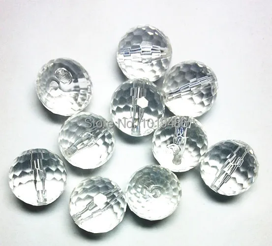 Прозрачные Акриловые граненые бусины 20 мм 100 шт./лот белый цвет жевательные для