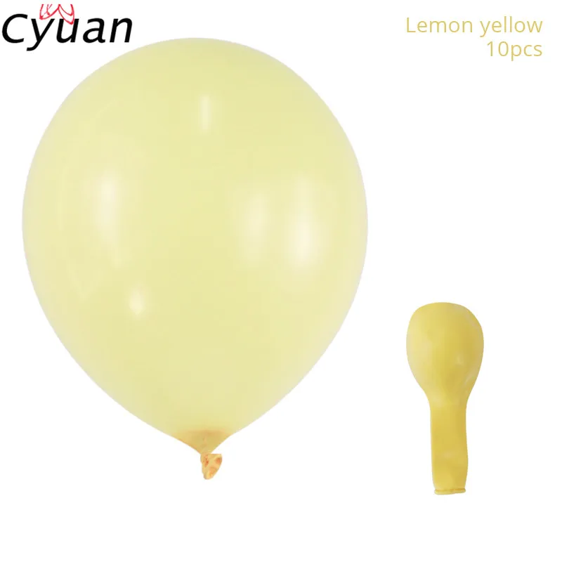 Cyuan 12/36 дюймов Макарон Пастель воздушных шаров из латекса, День рождения сувениры в виде воздушного шарика в стиле детского дня рождения вечерние Надувное свадебное украшение - Цвет: Yellow