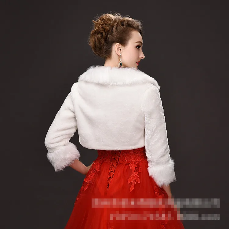 Зима свадьба пальто обертывания красный белый шуба свадебные аксессуары куртка