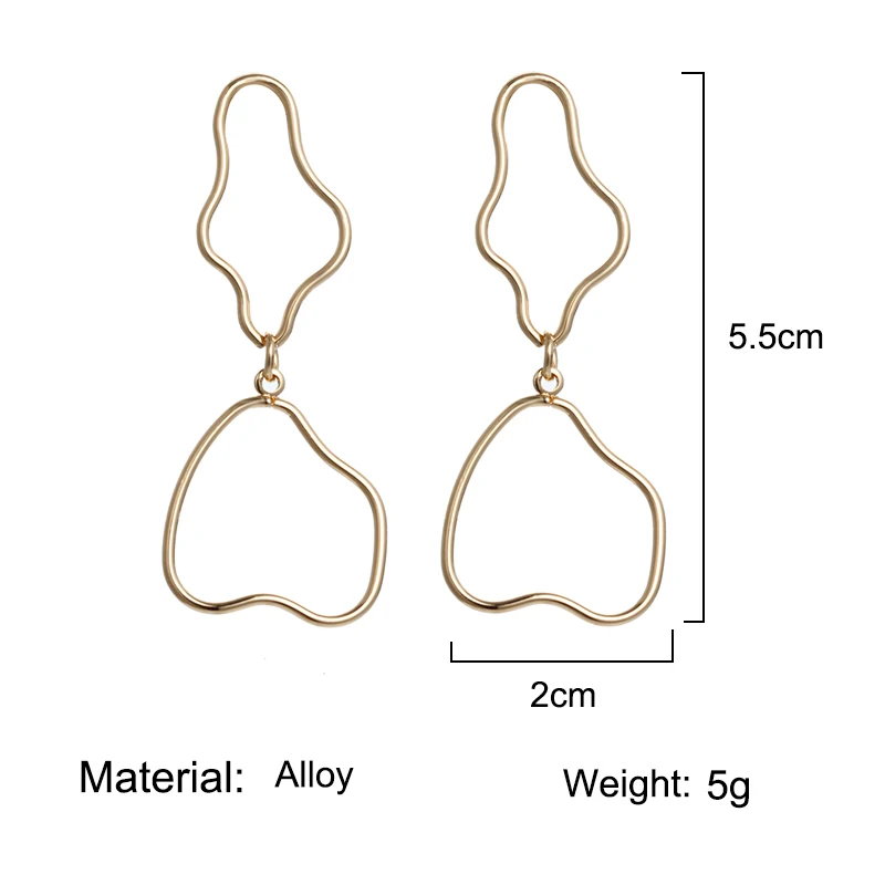 Брендовые серьги 2019 новые большие геометрические нерегулярные для женщин сплав