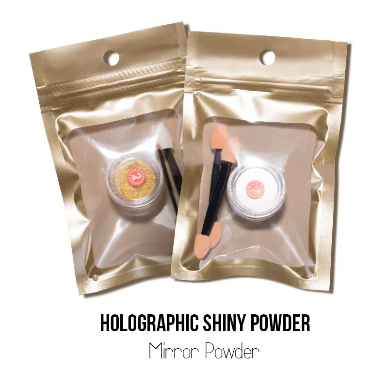 Зеркальная пудра с эффектом блеска для ногтей 1 г серебристая зеркальная
