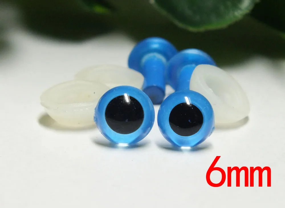 

free shipping!!! 100pcs/lot 6mm bule color Crystal safety eyes Animal Eyes