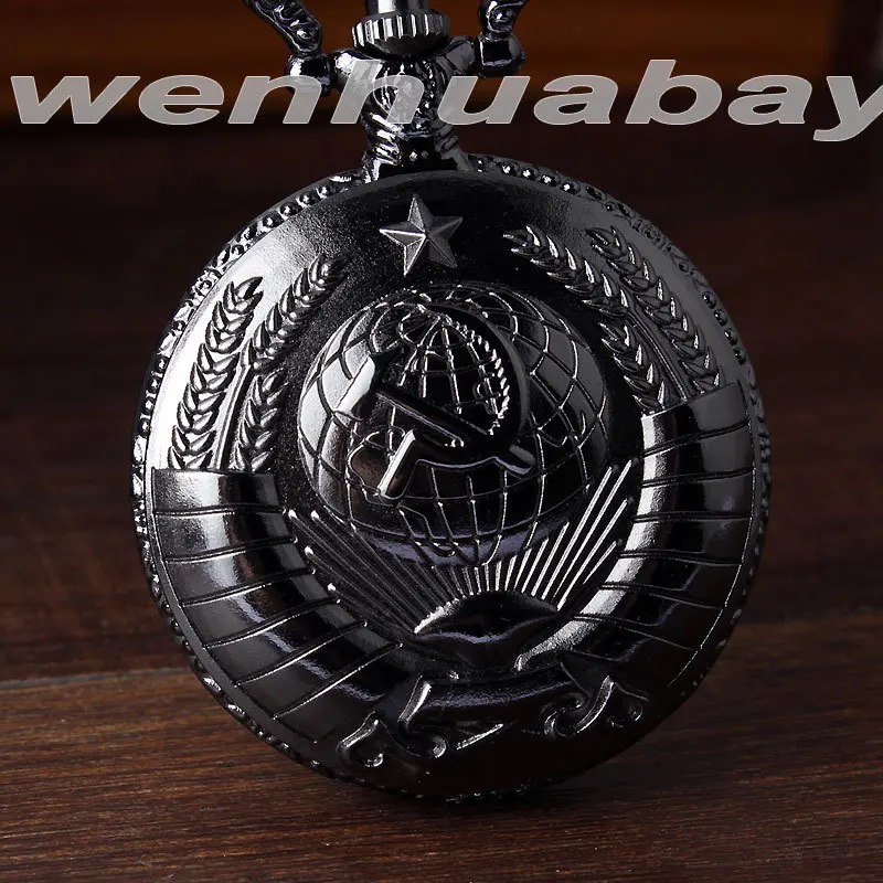 Винтажная эмблема СССР, советские значки, серповидный молоток, российские армейские карманные часы, золотое ожерелье, подвеска на цепочке, часы коммунизма для мужчин и женщин
