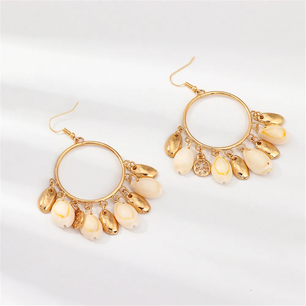 Женские винтажные серьги-подвески MLING из сплава золотого и большого круга в