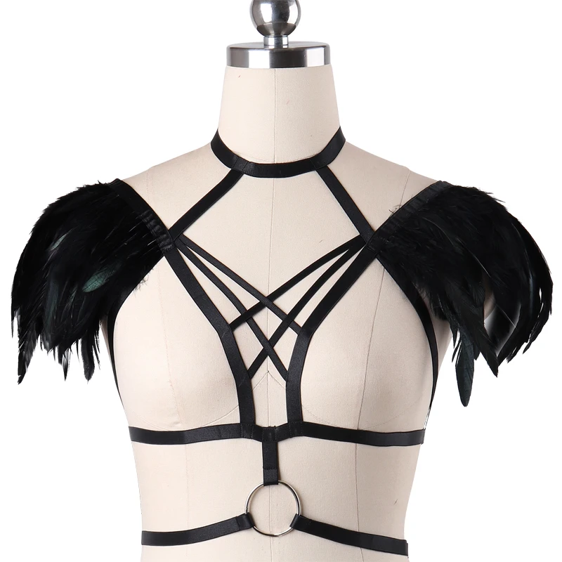 Женский бюстгальтер с эполетами Rave Wear готический пояс ремнем соблазнительное