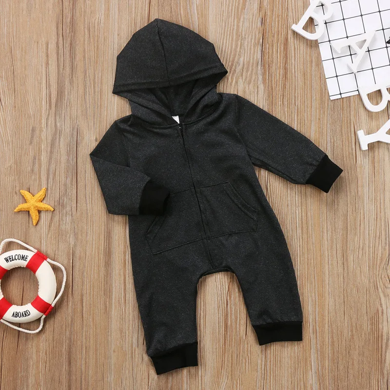RAISEVERN Zipper Infant Newborn Romper Baby Boys Girls Cute Sleepwear Winter Spring Kid Long Sleeve Clothing Suits Jumpsuit | Мать и