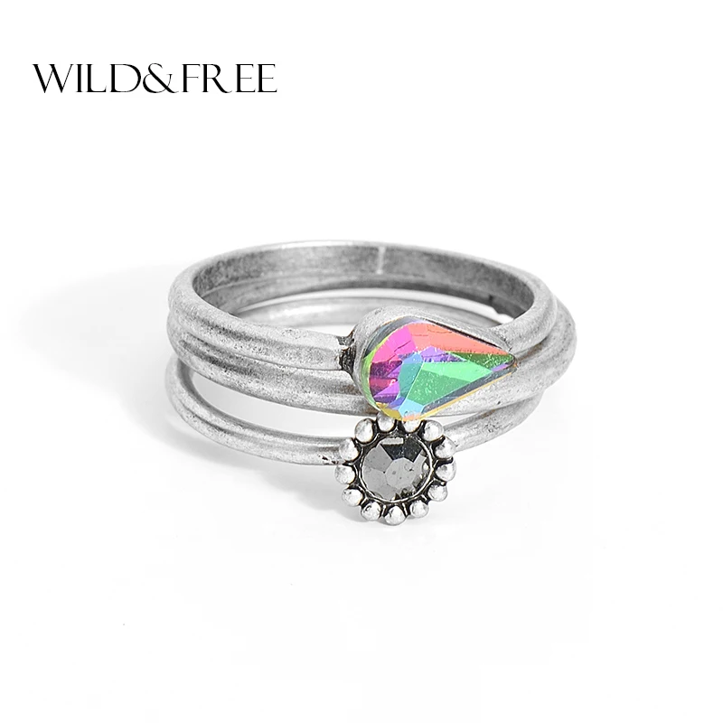 3 шт. винтажные Модные Цветные Стеклянные Бусины набор колец средней длины