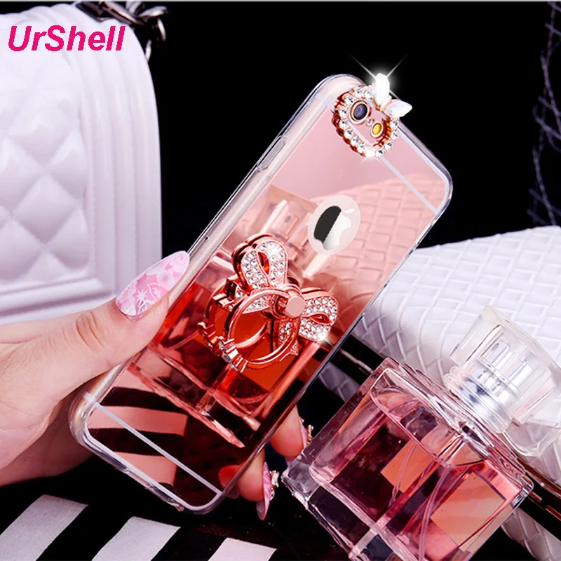 Блестящие чехлы с кольцом держателем для iphone 12 Mini 11 Pro Max 6s 6X7 8 Plus XR XS MAX SE 2020 мягкие