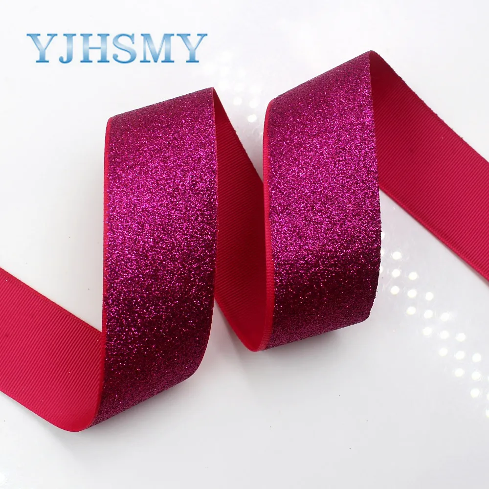 YJHSMY G-181027-1441, 38 мм 10 ярдов сплошной цвет Flash порошок grosgrain лента, свадебные украшения, рукоделие Подарочная упаковка МАТЕРИАЛЫ